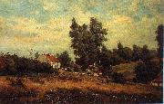 Theodore Fourmois Landscape with farms USA oil painting artist